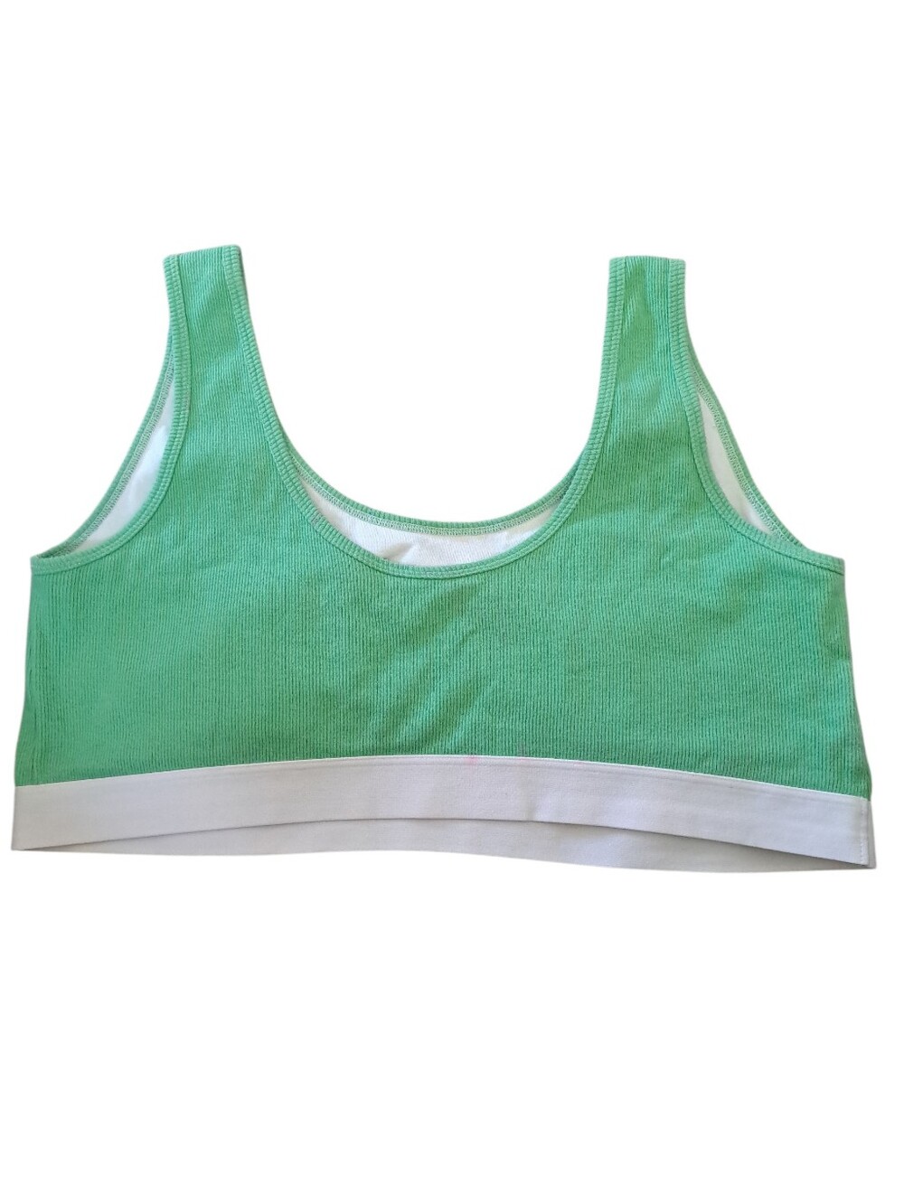 Green Ribbed Bralette